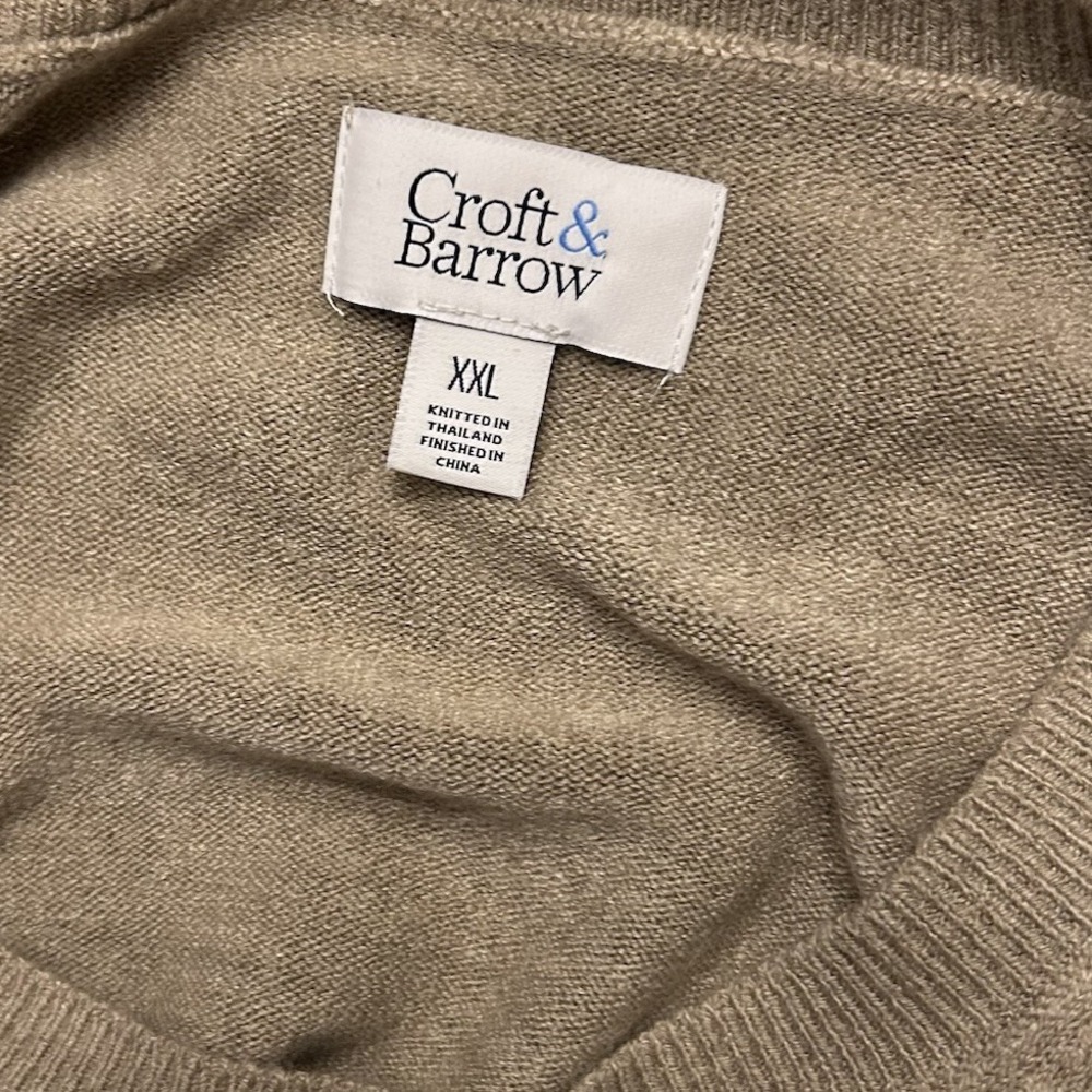 Women's Croft & Barrow The Extra Soft Crewneck Knitted Sweater XXL Beige Camel - Picture 7 of 7